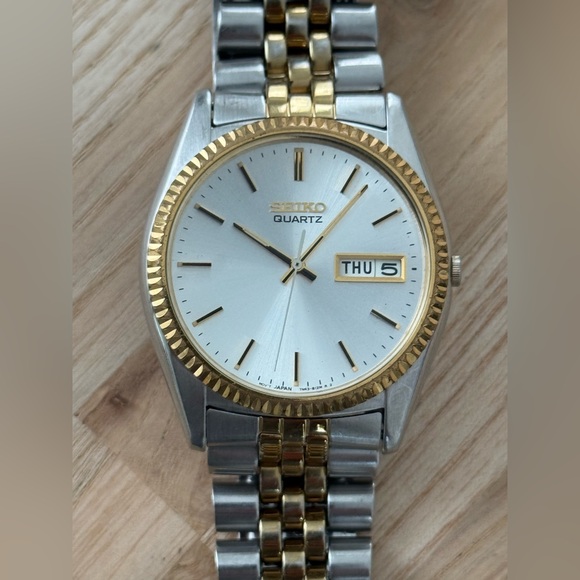 Seiko Presidential Vintage Men’s Watch Two-Tone Bracelet Case Stainless Dial - Picture 3 of 14